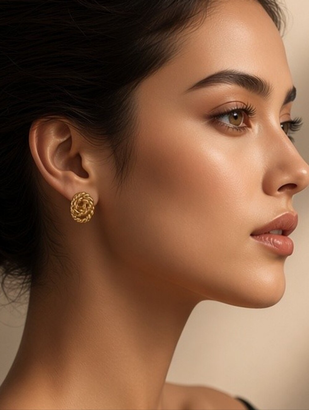 Monet Gold Twisted Rope Knot Stud Earrings - Women Jewelry